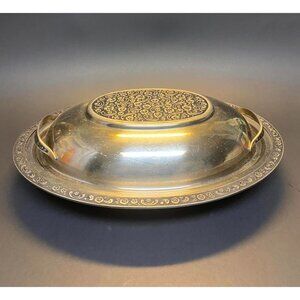 Vintage1960s Oneida Oval Serving Dish With Lid  Mediterranea Pattern Design